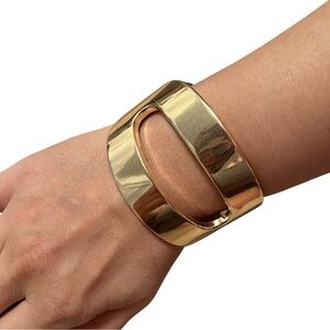 nOir Jewelry Gold Tone Oval Clamper Bracelet